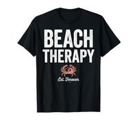 Beach Therapy Crab Ocean Summer Vacation Maglietta