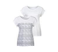 BEACH TIME Maglietta blu scuro / bianco Donna BEACH TIME L-XL