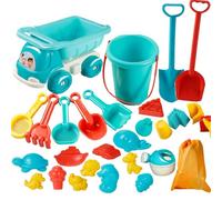 Beach Toys, giocattoli da spiaggia Summer Toys 29 pezzi | Borsa di stoccaggio, setacci, secchio portatile, , pale, rastrella per viaggi per esterni
