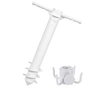 Beach Umbrella Base, Heavy Duty Base, Portatile Sand Screw, Rust Resistant Coating, Ideal for Outdoor Beach Trips, Poolside Relaxation, Lawn Fishing, Campeggio Adventures, White