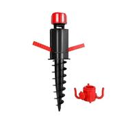 Beach Umbrella Sand Anchor Heavy Duty Windproof Parasol Screw Set with Hook Beach Umbrella Sand Anchor (black Red) (1pcs) Zekai