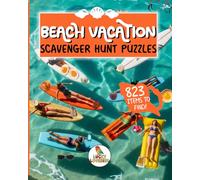 Beach Vacation Scavenger Hunt Puzzles: Relaxing and nostalgic summer puzzle book for kids and adults