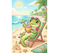 Beach Vibes Day Gecko Journal: Cute Tropical Lined Notebook for Writing, Journaling & Notes: Sunny Vacation-Themed • 6 x 9 Lined • Perfect for School, Work & Everyday Writing