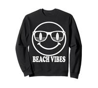 Beach Vibes Surfer Happy Face Occhiali da Sole Ocean Waves Felpa