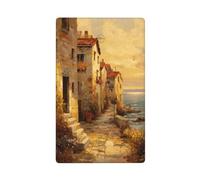 Beach Village of Old Country Cottages Flowers Single Toggle Blank Wall Plate Light Switch Cover Decorativo 1 Gang per Cucina Camera Bagno Dimensioni 11,4 x 7 cm