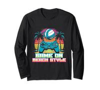 Beach Volleyball Game On Beach Style Maglia a Manica