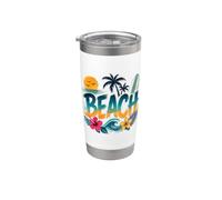 Beach Wave Tropicale Bicchiere termico in acciaio inox doppia parete