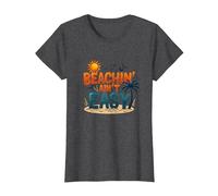 Beachin' Ain't Easy - Summer Fun Tropical Vacation Citazione Maglietta, Donna, Grigio Scuro, XXL