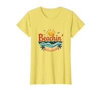 Beachin' Summer Vibes Paradiso Tropicale Maglietta, Donna, Limone, 3XL