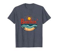 Beachin' Summer Vibes Paradiso Tropicale Maglietta, Uomo, Pervinca, 5XL