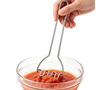 Beaching Potato Masher, Stainless Steel Tool, Beaching Potato with Rustproof Dishwasher Safe, Strong Kitchen Cooking Accessory, Easy Food Prep Solution, Top Quality Restaurant Equipment Silver