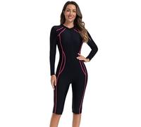 BEACHKINI Costume da Surf Intero da Donna,Maniche Lunghe,Pantaloni al Ginocchio,Nuovo Tessuto Elastico,Protezione UV