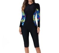 BEACHKINI Costume da Surf Intero da Donna,Maniche Lunghe,Pantaloni al Ginocchio,Nuovo Tessuto Elastico,Protezione UV