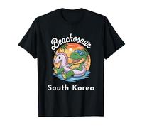 Beachosaur Corea del Sud Vacation Dinosaur Corea del Sud Maglietta