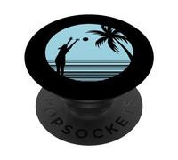 Beachvolley sulla sabbia sotto le palme PopSockets PopGrip Adesivo