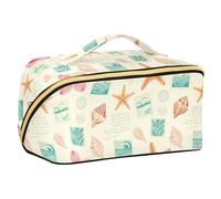 Beachy Blue Coastal Summer Preppy Borse da toilette con divisori Portatile Appeso Viaggio Toiletry Bag Verticale Free-Standing