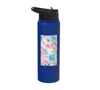 Beachy Blue Coquette Coastal Collage Aesthetic Summer Preppy Stainless Steel Insulated Water Bottle