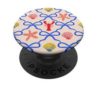 Beachy Blue Coquette Coastal Shells Preppy Cute Estetica PopSockets PopGrip Adesivo