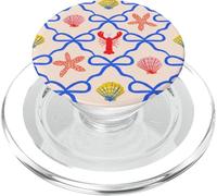 Beachy Blue Coquette Coastal Shells Preppy Cute Estetica PopSockets PopGrip per MagSafe