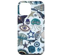 Beachy Blue Cute Coastal Collage Preppy Evil Eyes Estetica Custodia per iPhone 12 Pro Max