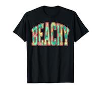 Beachy Word Summer Vibes Ocean Waves Fiori Tropicali Maglietta