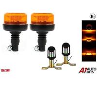 Beacon Di Sicurezza Arancione Lampeggiante Led Montaggio A Polo Din X2 #B E9