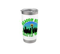 BEACON HILL Seattle WA BEACON HILL quartiere con Skyline Bicchiere termico in acciaio inox doppia parete