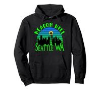 Beacon Hill Seattle WA Beacon Hill quartiere con Skyline Felpa con Cappuccio