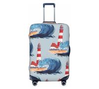 Beacon In The Enormi Waves Of The Surf Travel Covers - Copertura elastica per valigie da 45,7-81,7 cm, Nero , M