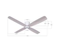Beacon Lighting Beacon ventilatore da soffitto Fraser bianco/quercia DC quiet Ø 132 cm 210986