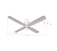 Beacon Lighting Beacon ventilatore da soffitto Fraser bianco/quercia DC quiet Ø 132 cm Beacon Lighting
