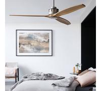 Beacon Lighting Ventilatore da soffitto Beacon Airfusion Akmani, silenzioso, teak/cromo Beacon Lighting