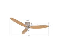 Beacon Lighting Ventilatore da soffitto Beacon Airfusion Radar teak Ø 132 cm silenzioso Beacon Lighting