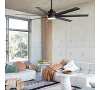 Beacon Lighting Ventilatore da soffitto Beacon con luce Atlanta, nero, silenzioso Beacon Lighting