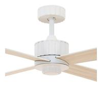 Beacon Lighting Ventilatore da soffitto Beacon con luce Newport, bianco/quercia, silenzioso Beacon Lighting