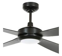 Beacon Lighting Ventilatore da soffitto Beacon con luce Slipstream, nero, silenzioso Beacon Lighting
