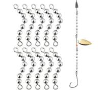 Bead Chain Fishing 10PcsTrolling Rig 360 Degree Rotation Bead Chain Swivels