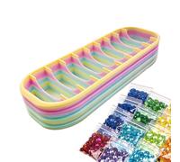 Bead Organizers, Portable Bead Storage Boxes, 10-Compartment 3D Printed Container | Rhinestone Painting Art Storage Box For Jewelry Gem Glue Storages Office School Dorm Hotel Adults Women Men Artist