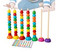 Bead Sorting Toy - Bright Wooden Learning Activity Set, Color Shape Matching Puzzle, Early Math Game, Educational Skill Builder Kit | Classroom Homeschool Study
