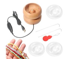 Bead Spinner For Jewelry Making | Rotating Wooden Arts And Crafts Tool | Electric Bracelet Bead Spinner For DIY Jewelry | Creative Crafting Accessory For Birthdays Christmas Holidays Use Of For And Wi