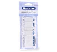 Beadalon® 100% seta cavo di perline con ago taglie 02, 04, 06 colore bianco