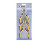 Beadalon® 3 pezzi Ergo Pinze in Acciaio Inox Tools Kit Manici Blu e Giallo