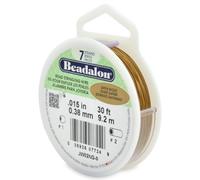 Beadalon 7 - Filo per Perline 0.015" (0.38mm) Satin Gold