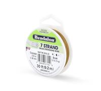Beadalon 7 - Filo per Perline 0.015" (0.38mm) Satin Gold
