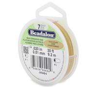 Beadalon 7-Strand Stainless Steel 0,1 cm Bead Stringing Wire, 30-Feet, Color Oro