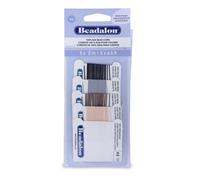 Beadalon® Cordoncino 100% seta con ago taglia 06 nero, beige, marrone, grigio...