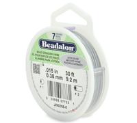 Beadalon, Filo da Telaio con Filato 7, 0,38 cm di Diametro x 9,1 Metri, Argento Satinato, Multicolore