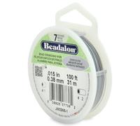 Beadalon Filo per Perline in Acciaio Inox a 7 Fili, 0,38 mm, Argento Satinato, 31 m