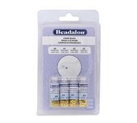 Beadalon Perline Crimp Color Oro Varietà Pack 600C, Misure 0, 1, 2, 3
