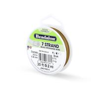 Beadalon - Rocchetto con 7 Fili, Lunghezza 9,2 m, Diametro 0,3 mm, Oro Satinato